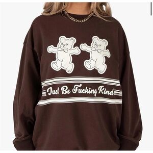 The Mayfair Group Brown Graphic Crew Neck Sweater